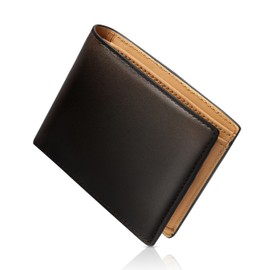 RATOM Men's Bifold Genuine Leather Compact Wallet, dark brown