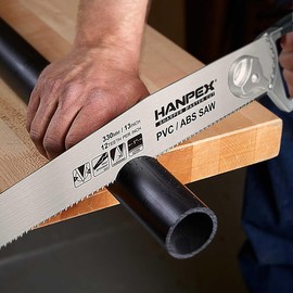 Hanpex 13-Inch Heavy Duty Pipe Saw - Adjustable Angle Hand Saw for PVC, ABS, Wood, Drywall & Plastic - Compact Design for Tight Spaces, Gardening, Trimming & General Purpose Cutting
