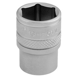 Draper 16516 1/4" Square Drive Micro Satin Chrome Metric Socket, 13 mm Size, Blue