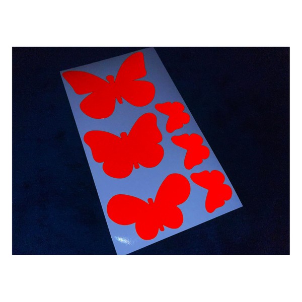 Veloviz Reflective Butterfly (Assorted) Red Die-Cut Vinyl Cargo Bike Stickers