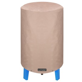 UCEDER Insulated Round Water Pressure Tank Cover 600D Heavy Duty Waterproof and Weatherproof Outdoor Well Covers Great for Winter Freeze Protection (Brown, 20"D x 34"H)