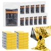 SET007 12PCS Emergency Blankets, 82x62inch Thermal Mylar Foil Blanket, Waterproof
