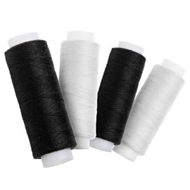 Faden & Nadel SEWING THREAD SEWING THREAD SET - 4 ROLLS BLACK AND WHITE 100% POLYESTER 100M EACH