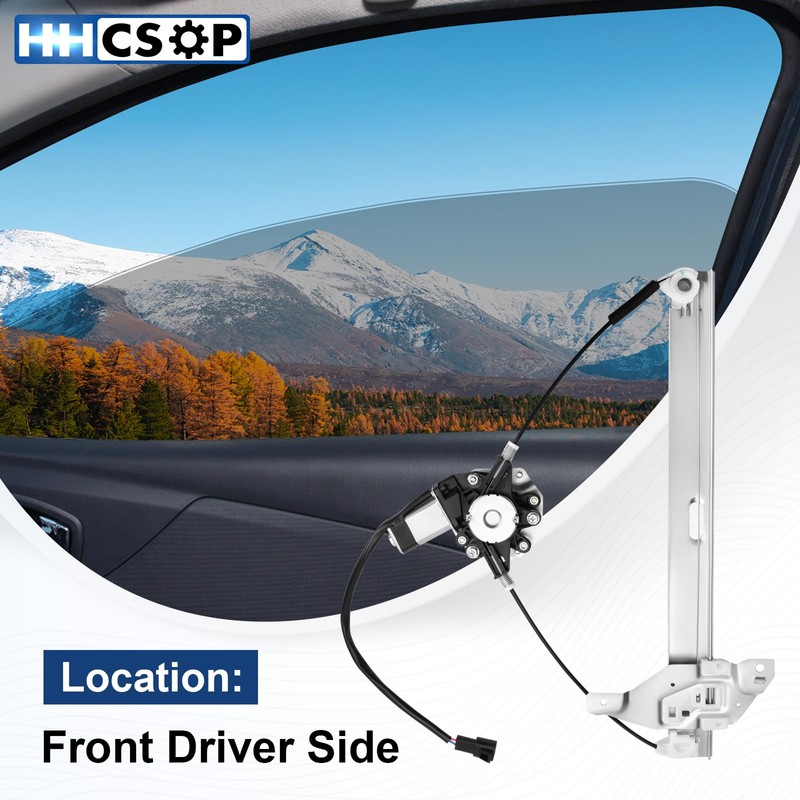 HHCSOP Front Left Driver Side Power Window Regulator with Motor