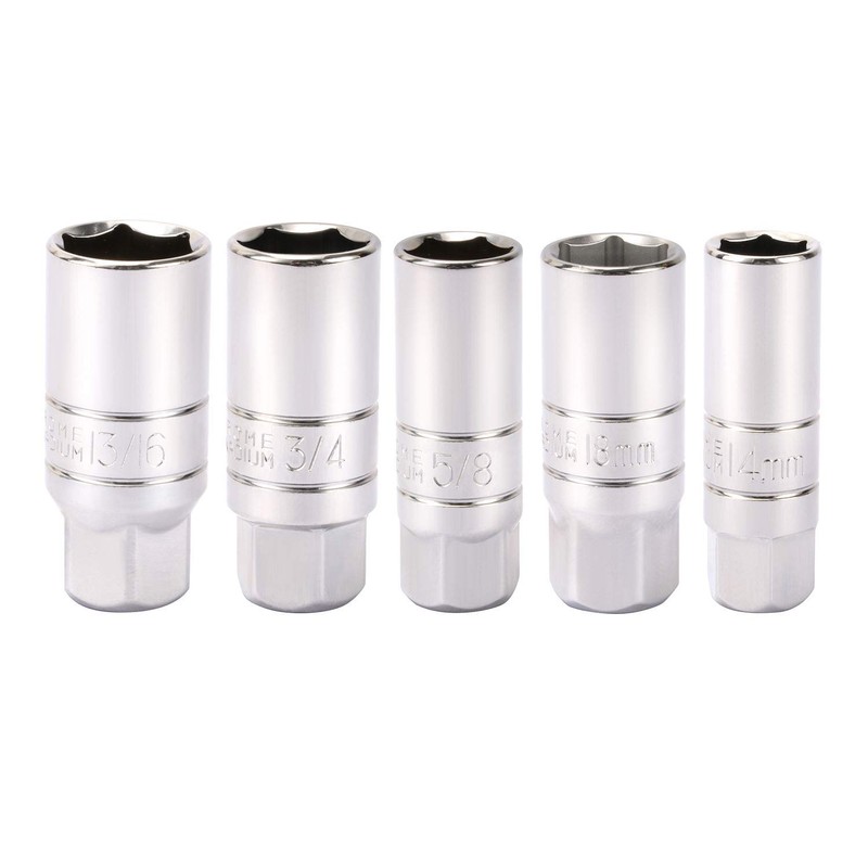CASOMAN 3/8-Inch Drive Spark Plug Socket Set, 6-Point, 5/8-Inch, 3/4-Inch,