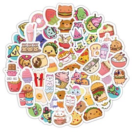 Kawaii Food Stickers for Teens and Adults - Cute Food Stickers for Laptops and Water Bottles - Anime Food Stickers - Kawaii Food