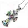 Soulbreezecollection Retro Design Multicolor Christian Cross Necklace Pendant Charm Ball