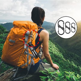 S Carabiner, 36 Pieces S Shaped Carabiner, Metal Double Carabiner 8 Shapes, S Carabiner Mini Carabiner Hook, 2 Openings 50 mm/40 mm/30 mm Carabiner Small, for Hiking, Camping, Black