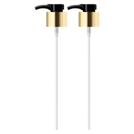 MYOC Gold Pump Dispenser | Durable Plastic | 200ml | 23cm Height | 24/27mm Neck Size | Leak-Proof | Ideal for Lotion, Shampoo, Conditioner, Facewash & DIY Beauty & Skincare Products_(Pack of 2)