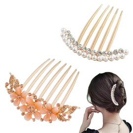 nalaina Hair Accessory, 2-Piece Set, Evening Comb, Hair Ornament, Pearl, Hair Comb, Glitter, Hair Comb, Hair Arrangement, Hot Hair, Valentine's Day, Graduation Ceremonies, Weddings, Kimono, Coming of