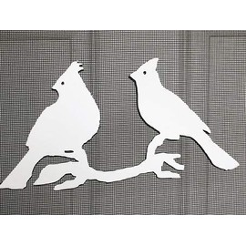DCentral® Cardinals Flexible Vinyl Screen Magnet: Double-Sided. Bright White-Easier to See Day & Night. Decorative. Helps to Stop Walking into Screens, for Non-RETRACTABLES, Size W 9" x L 6"