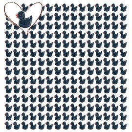 Pcxino 400pcs Mini Resin Duck Bulk Tiny Duck Figures for Micro Fairy Garden Landscape Aquarium Decor,Black