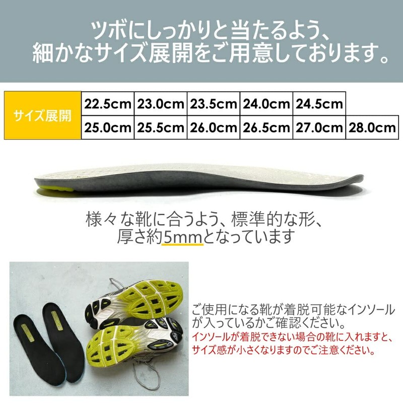 SMARTWALK Insole, Shock Absorption, Standing Work, Men's, Arch Support, Antibacterial,