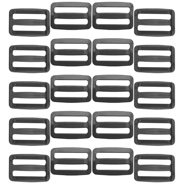 Ruidee 50 Pcs Plastic Tri-Glide Slide Adjustable Webbing Triglides Slider