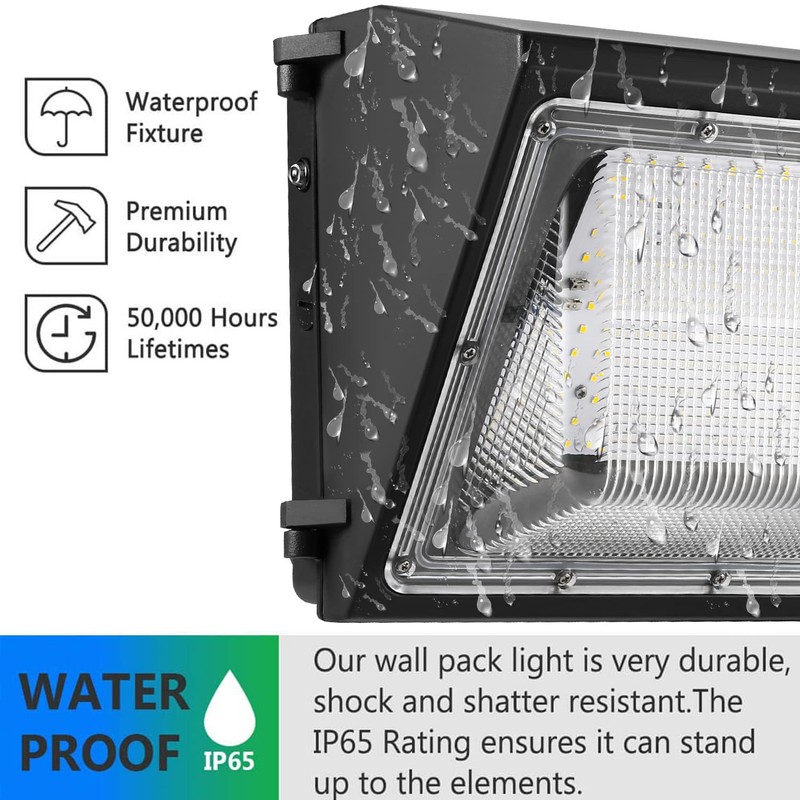 2PACK Dusk to Dawn 100W LED Wall Pack Light Fixture,