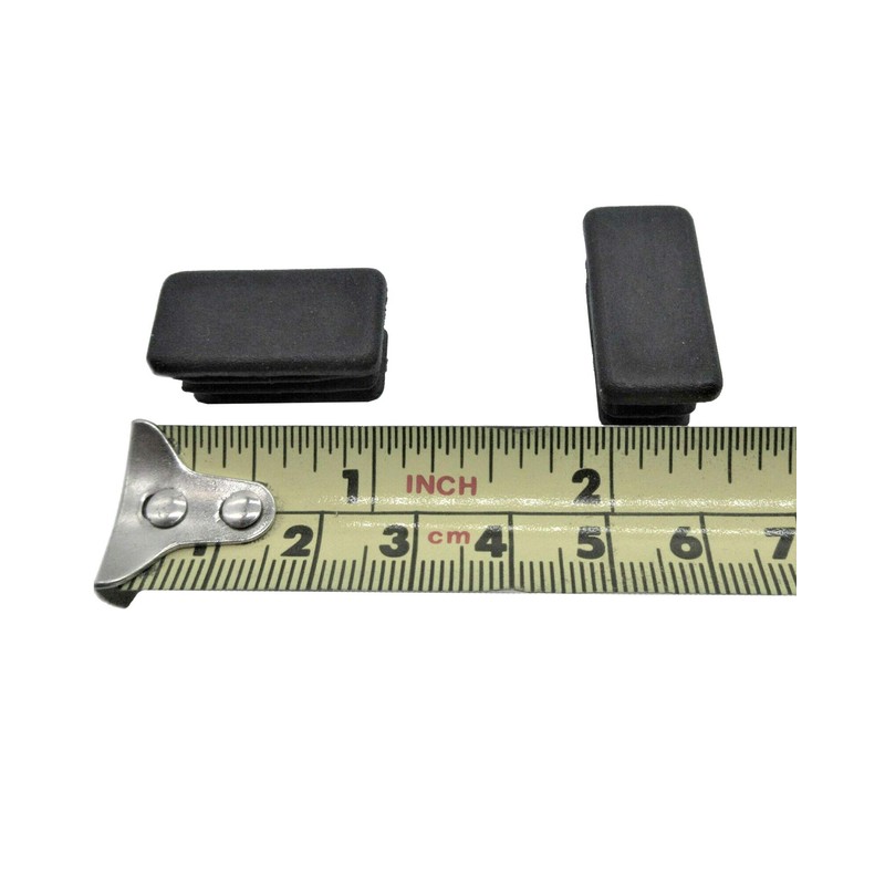 Rectangle Black Plastic Plug End Cap - 1" x 1/2”