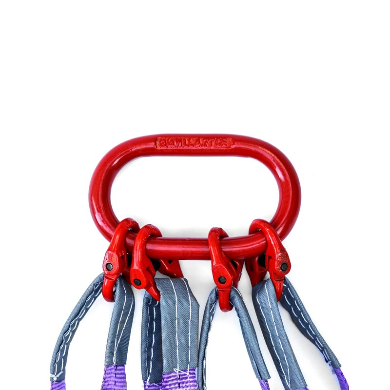 QWORK 5Ft Sling With 4 Legs Grab Hook and Adjuster,