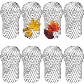 scorking 8 Pack Gutter Downspout Guard, Downspout Guard Filter Strainer 3.5 Inch Aluminium Expandable Mesh, Gutter Screen Cover Protector Stop Leaf Debris and Rodent Blocking (8)