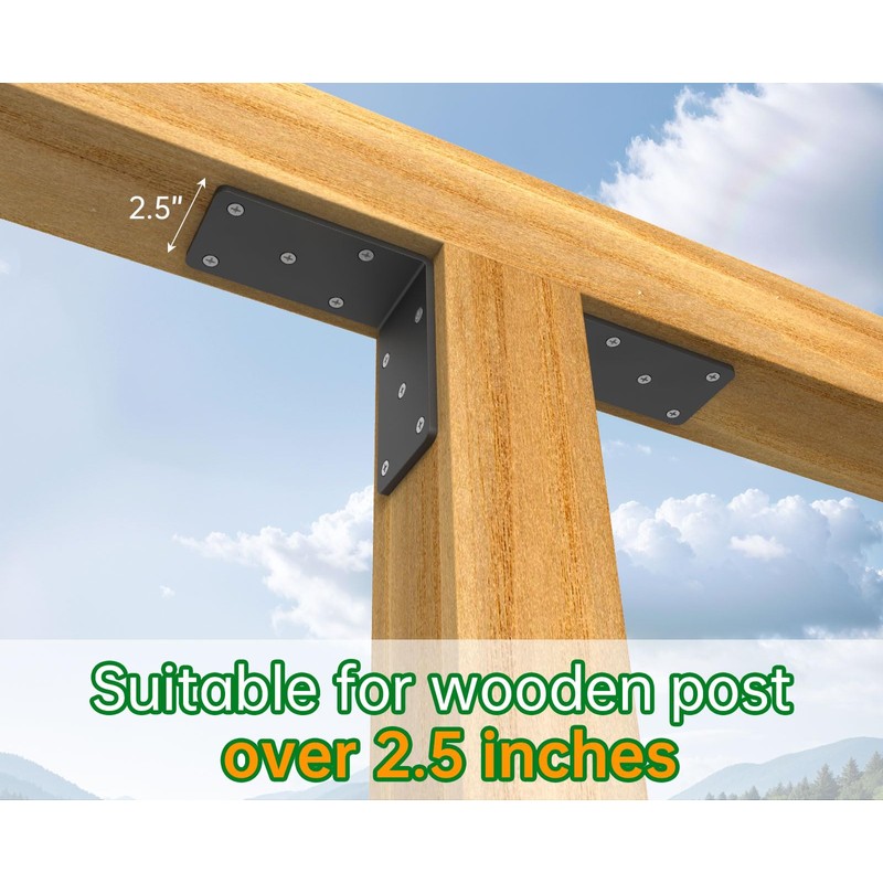 5x5“ Heavy Duty Shelf Brackets，L Brackets for Shelves Fence Pergola