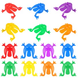 Toddmomy Plastic Frogs Toy Frog 24Pcs Plastic Jumpy Frogs Bouncing Frog Toy Frog Jumping Toy Finger Pressing Frog Jumper Toy for Kids Party Favors Games Plastic Frogs Rubber Frogs