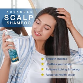 DERPHEA Scalp Shampoo for Dandruff, Flaky & Itchy Scalp: Gentle Herbal Formula, Safe Ingredients For All Skin Types 6.1 floz
