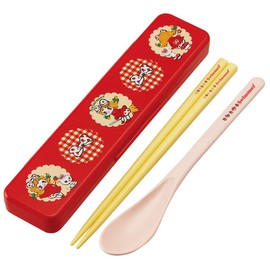 Skater CCS3SAAG-A Swimmer Strawberry Chopsticks & Spoon Set, 7.1 inches (18 cm), Antibacterial, For Adults, Made in Japan