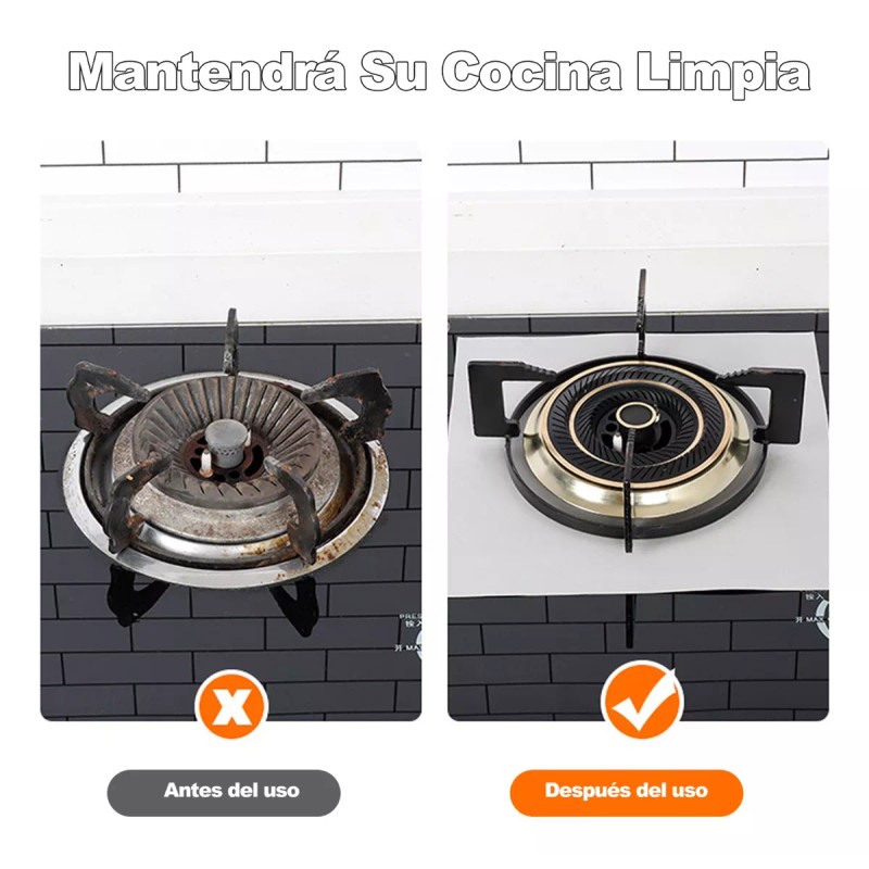 Kirotla 8pcs Fundas Para Quemadores De Estufa Liner Limpieza Rápida