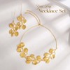Brishow Gold Leaf Necklace and Earring Set Statement Necklace Set