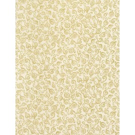 Timeless Treasures Music Note Gold Metallic Cream 100% Cotton Fabric by The Yard