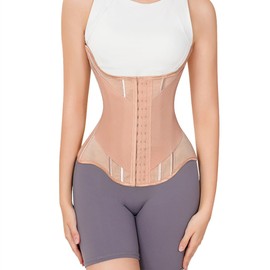 MISTHIN Waist Cincher Corset Sport Girdle Trimmer Double Belt Wrap Waist Trainer Shaperwear Tummy Control Shaper for Women (Brown, Medium)