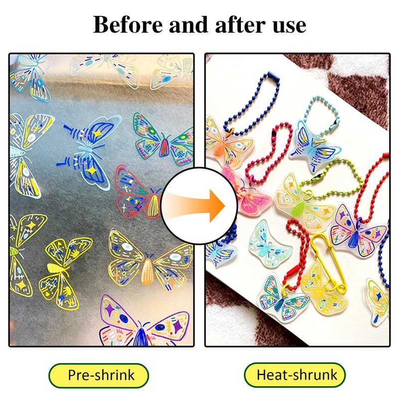 INCAUCA 12 Colors Shrink Plastic Sheet, Frosted Shrinking Paper, Shrink