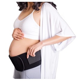 Baby Belly Band Original Pregnancy and Post Partum Belt for Maternity Support, Black - Black - Small