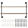VEVOR Industrial Pipe Shelf, 2 Tier 48x 9.84in, Wall-Mount Floating