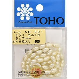 TOHO No.201 Jujube Pearl, Approx. 0.2 x 0.3 inches (5 x 7 mm), Approx. 46 Pieces