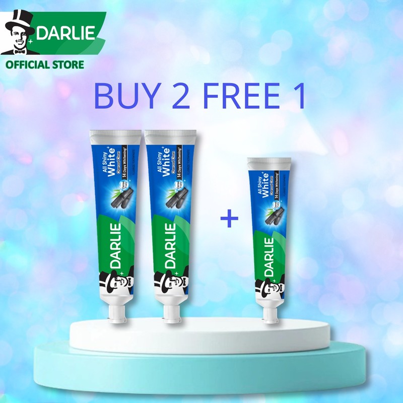 Darlie [FREE Extra 80g] DARLIE All Shiny White Charcoal Clean