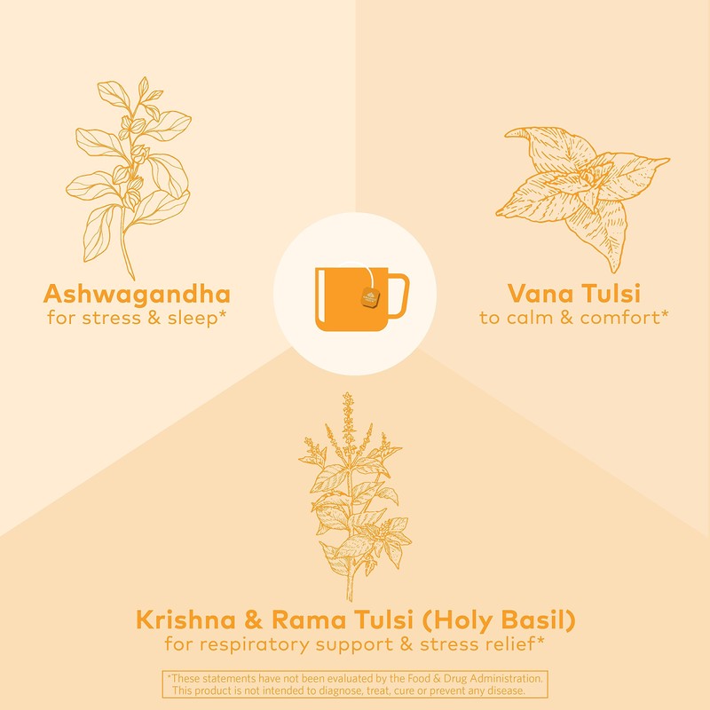 ORGANIC INDIA Calming Tulsi Ashwagandha Herbal Tea - Holy Basil