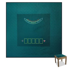 BALIKEN Square 40x40 Inches Texas Holdem Poker Mat and Blackjack Table Top Casino Felt Portable Casino Mat (Green)