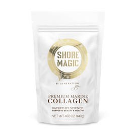 Shore Magic Premium Marine Collagen Powder – Hydrolyzed Type I, II, III & IV Peptides from Wild Fish for Skin, Hair, Nails & Joints, 14 Servings