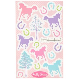 Milly Green Playful Ponies Stickers - Clear, Standard