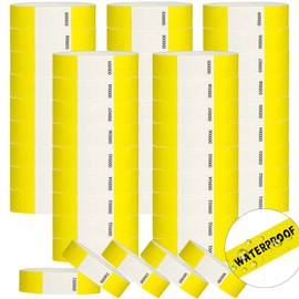 Wristbands for Events - 2500pcs Waterproof Neon Wrist Bands for Events Concert, Festival Admission, Party (Yellow)