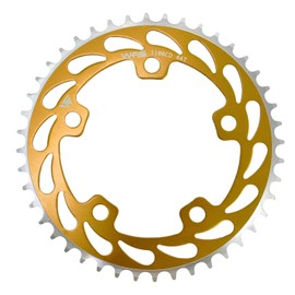 WFS Helix Chainring 44T 1/8" 110mm BCD 5 Arm Hole Old School BMX Single Speed Fixie, Gold, WFS3059-BO-Q