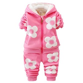 Desconocido yaoyao Baby Girls 3 Piece Sets T Camisa, Chaleco y Pantalones, Hot Pink