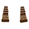 WeienWeier - Aretes Trapecio Cadenas Diamantes Cafés Diseño Coreano (1pz)