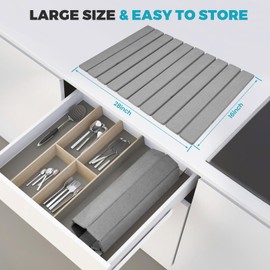 Extral Large Quick Dry Stone Drying Mat for Kitchen Counter,28x16 Inch Collapsible Eco-Friendly Absorbent Diatomaceous Earth Mat for Dishes Cups,Dish Drying Mats for Any Countertop