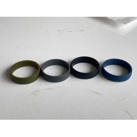 ThunderFit Silicone Wedding Ring for Men & Women - 1 Ring Rubber Engagement Bands (5mm - Dark Blue, Dark Green, Dark Grey, Black, 10.5 - 11 (20.6mm))