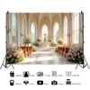 ChloropLastid 10x8ft Church Wedding Backdrop European Luxurious Church Flowers Wedding