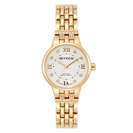 Miykon Silver and Gold Watches for Women | Small Dainty Womens Watch with Genuine Crystals | Ion Polished Women's Jewelry Bracelet, Scratch Resistant Glass, Japanese Quartz, 100ft Water Resistant