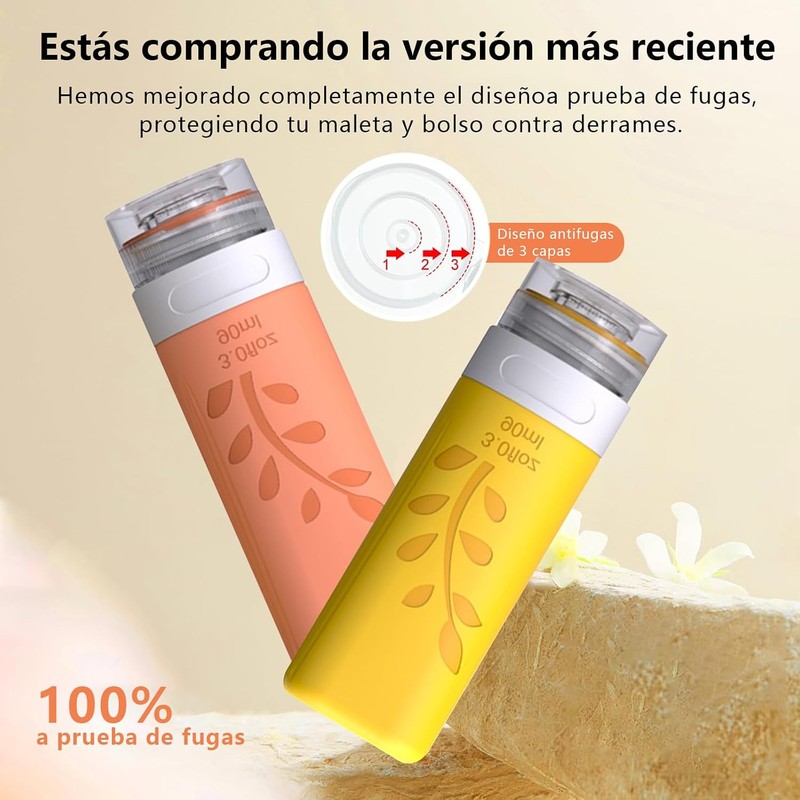 Janety Kit De Botellas De Viaje Y Envases Portátiles Rellenables