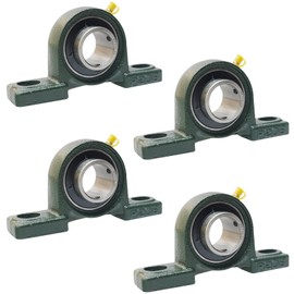 4 Pack UCP206-20 Pillow Block Mounted Ball Bearing - 1-1/4" Bore - Solid Cast Iron Base - Self Aligning (206)