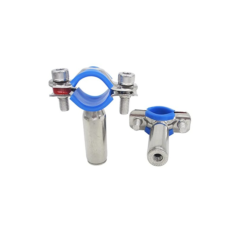Stainless Steel Height-Adjustable Pipe Clamp - Wall/Ceiling Mounting for 25
